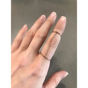 Jacquie Aiche Smooth Thin Chain Ring - Goldtone